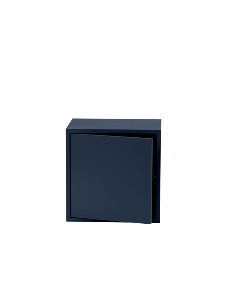 Stacked - Blue bookcase with door - Medium