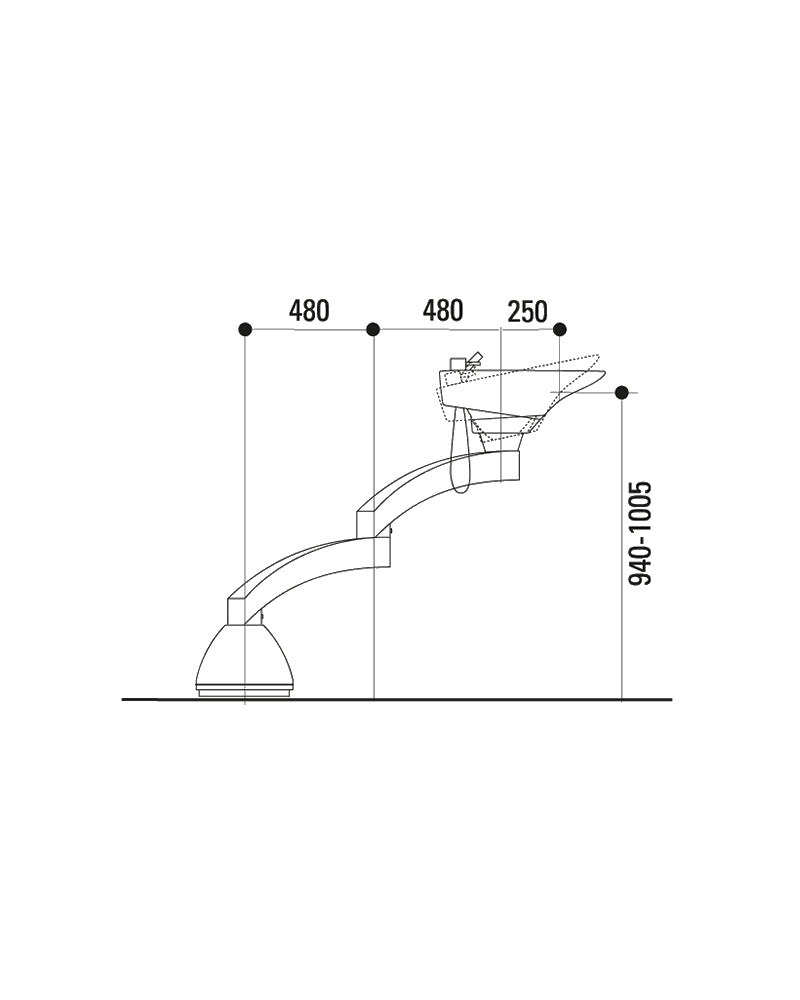 Contura swing PLUS - Dark gray pedestal sink - White basin