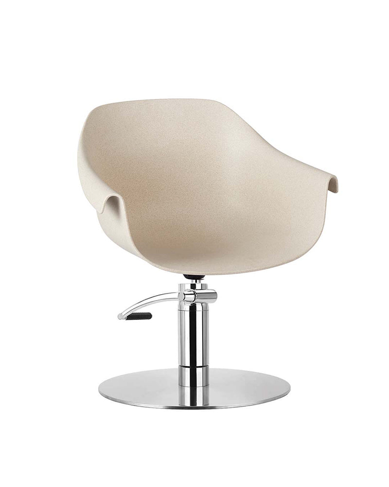 Eco - Beige hairdresser's chair - Chrome plate foot