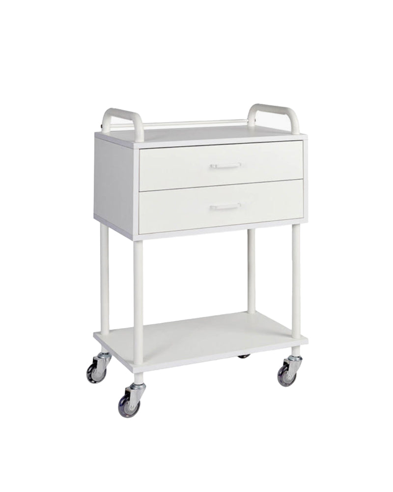 Clara 2 - White Rolling table - Hair-repellent wheels