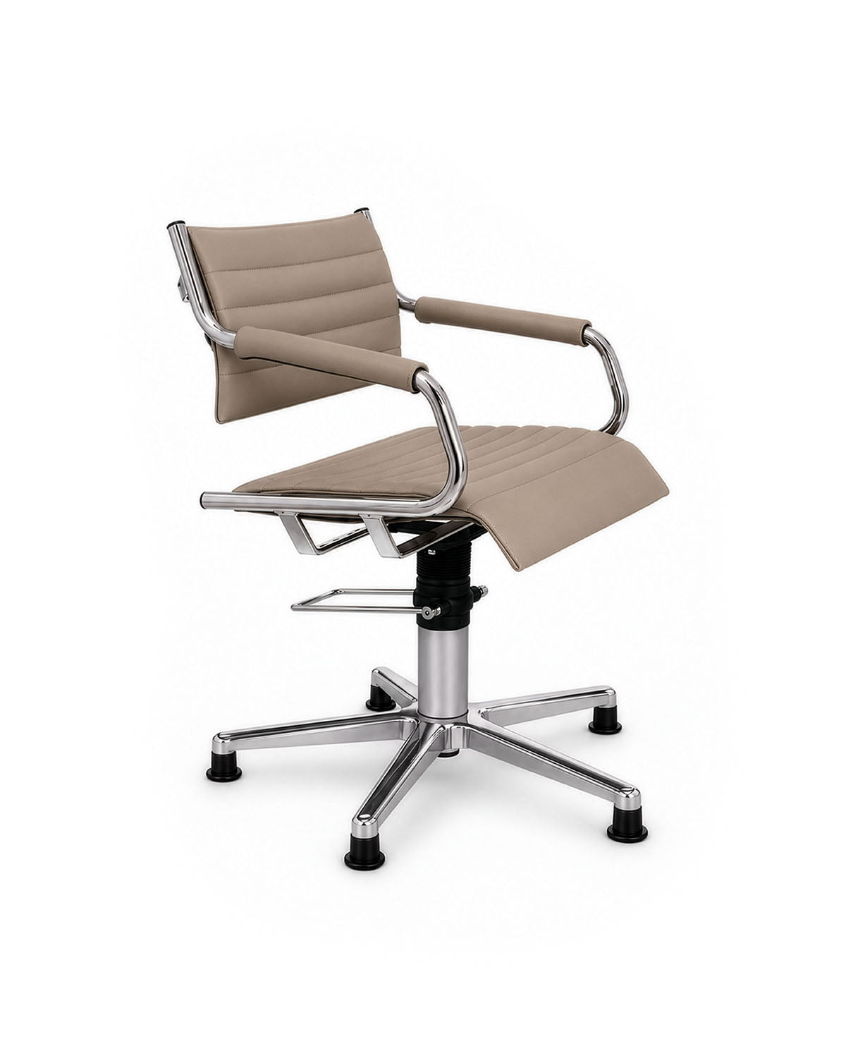Greiner 59 - fauteuil de coupe beige avec base étoile chromée