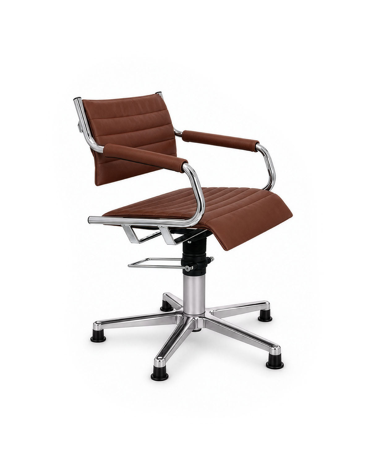 Greiner 59 - Fauteuil de coupe brun avec base étoile chromée
