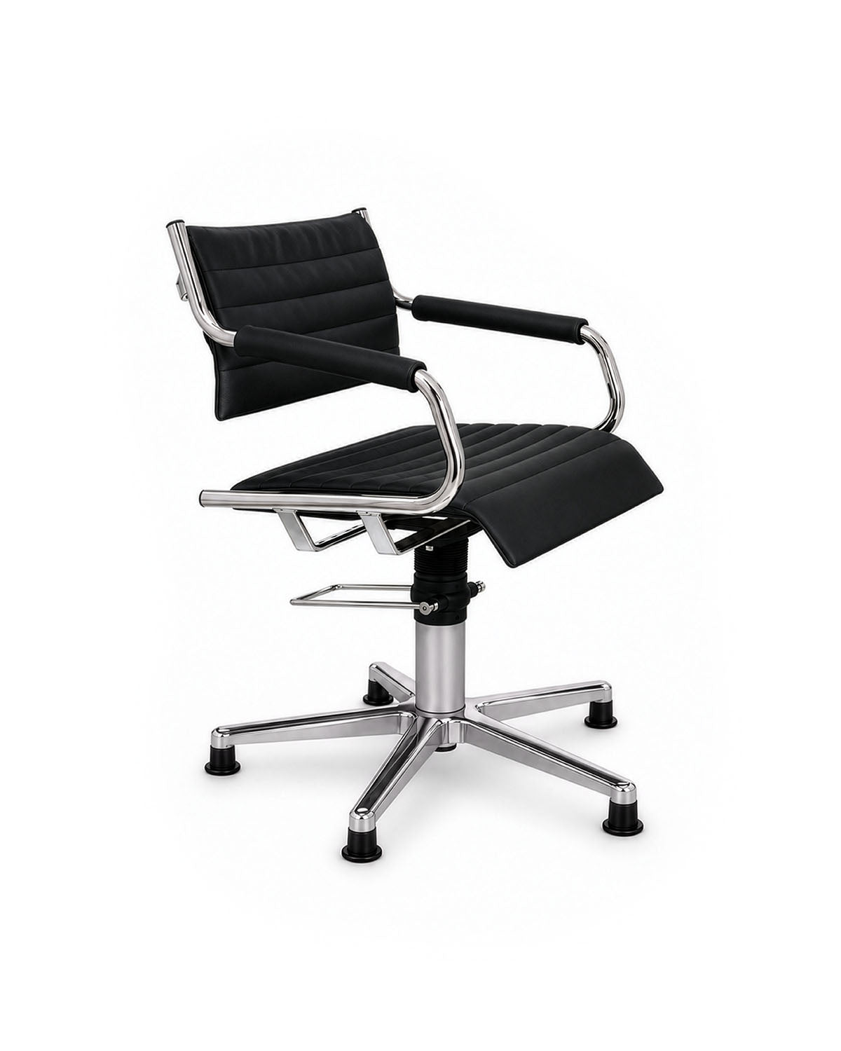 Greiner 59 - fauteuil de coupe noir avec base étoile chromée