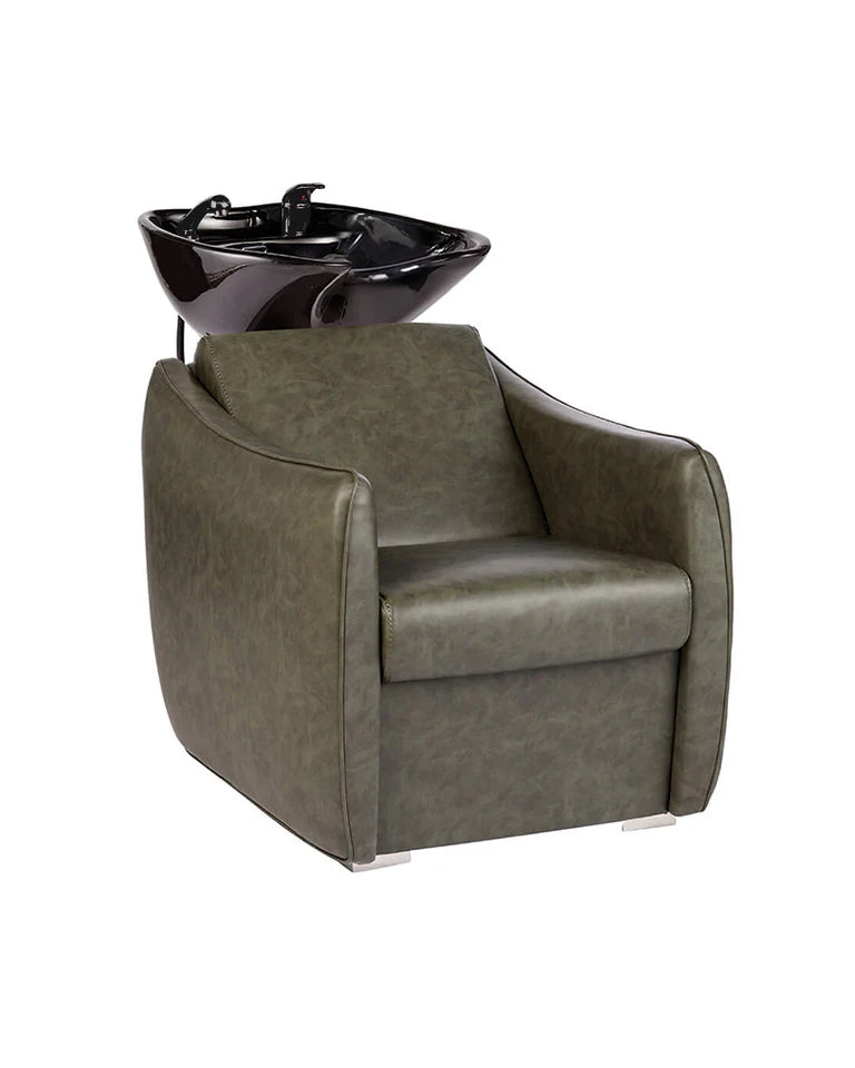 Hazel Sage - Green washing unit - Black bowl