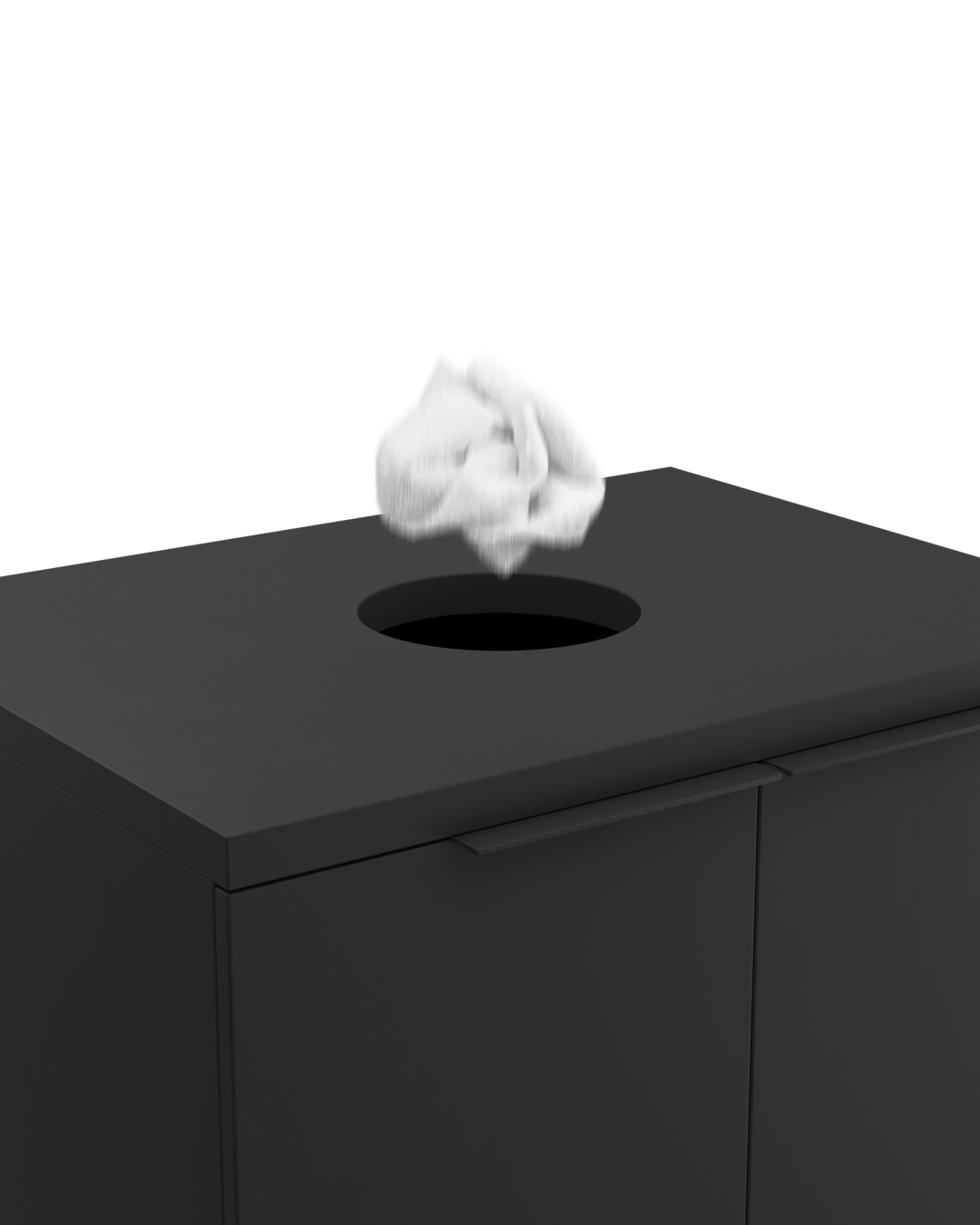 Colorbar towel basket - Washbasin in black - Matt black