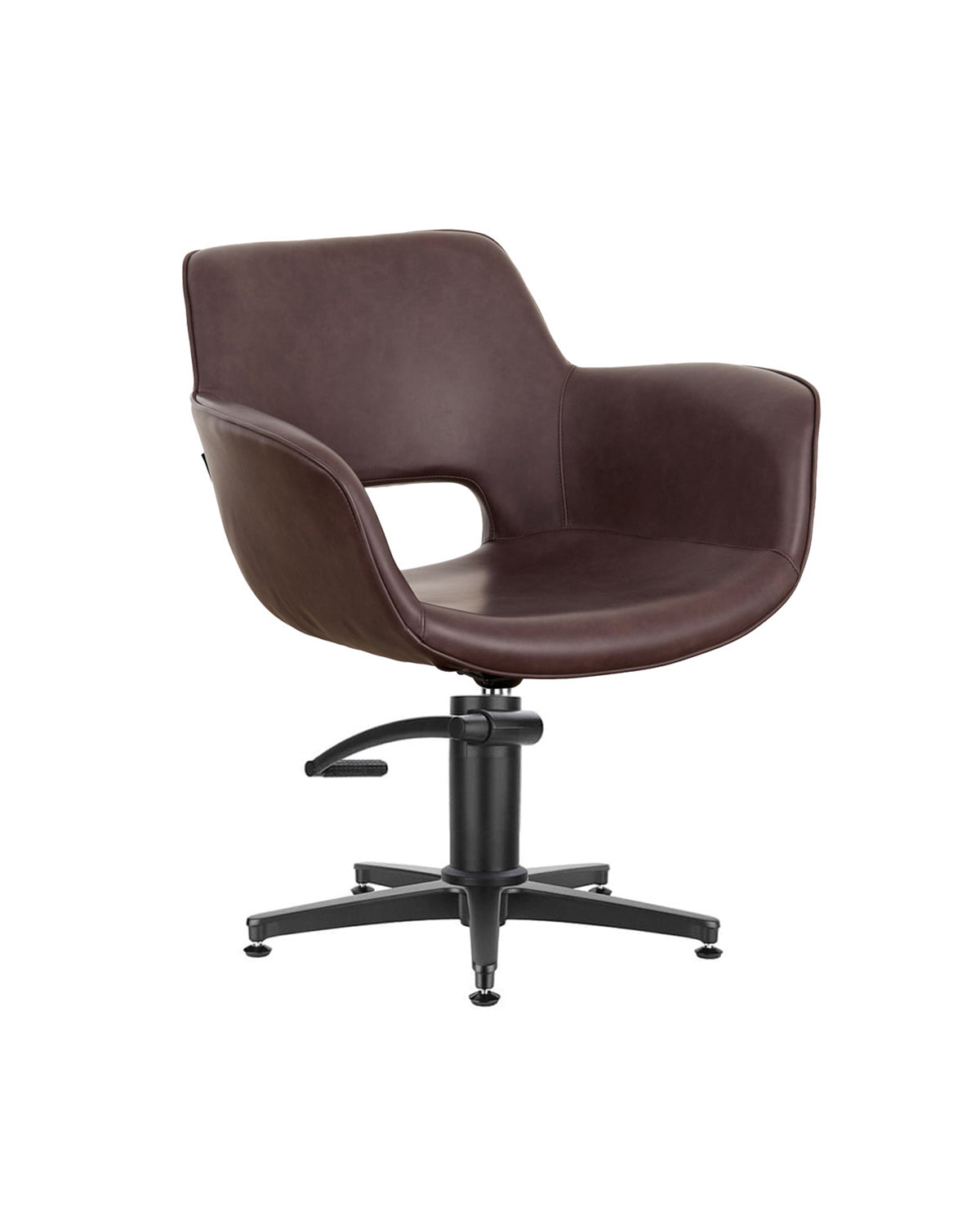 Milo Merlot - Fauteuil de coupe brun avec base étoile noire