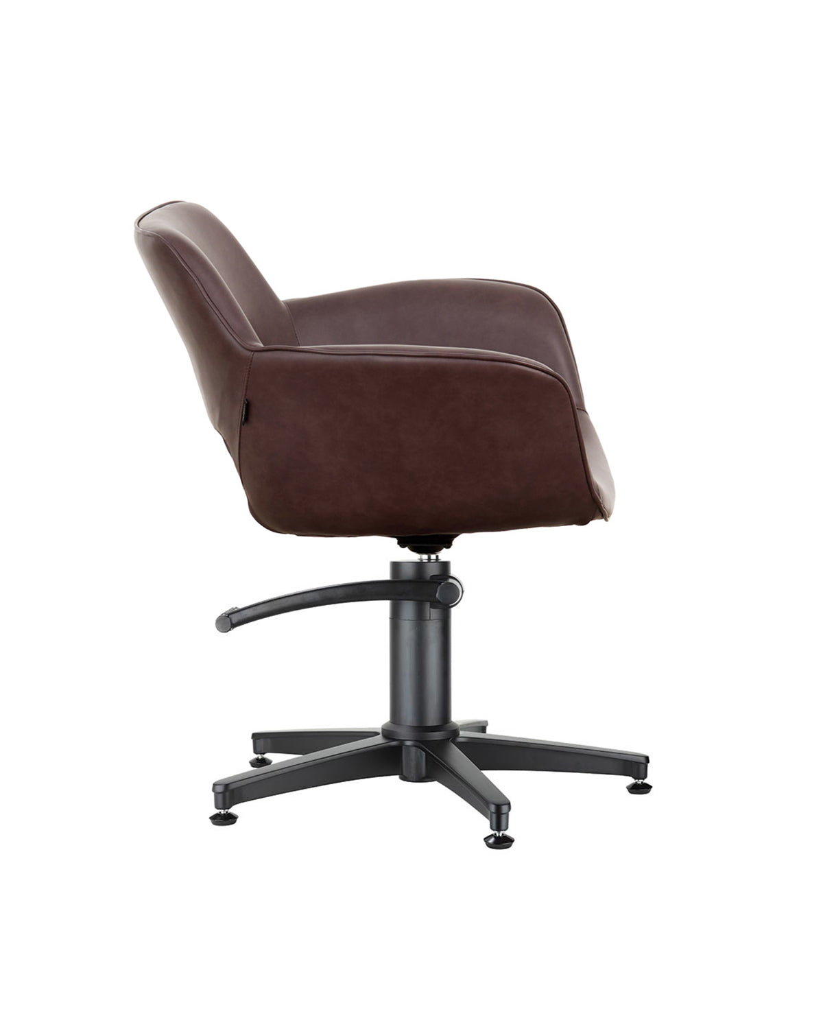 Milo Merlot - Bruine klantstoel met zwarte stervoet