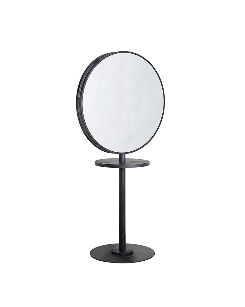 Pole joiner - Free standing styling unit with shelf and Nero mirrors