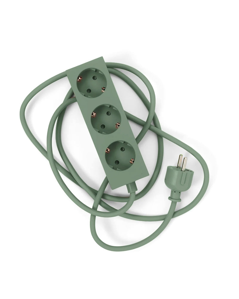 Power Bar Mossy Green - Green extension cord - 5 meters
