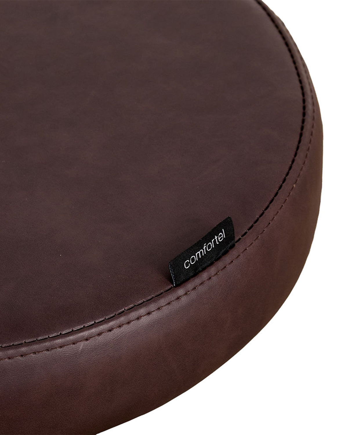 Round Merlot - Tabouret de coiffure brun avec base étoile chromée