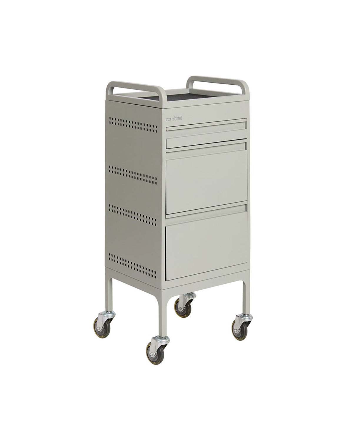 Studio 3 - Green trolley with 3 drawers and pull-out shelf