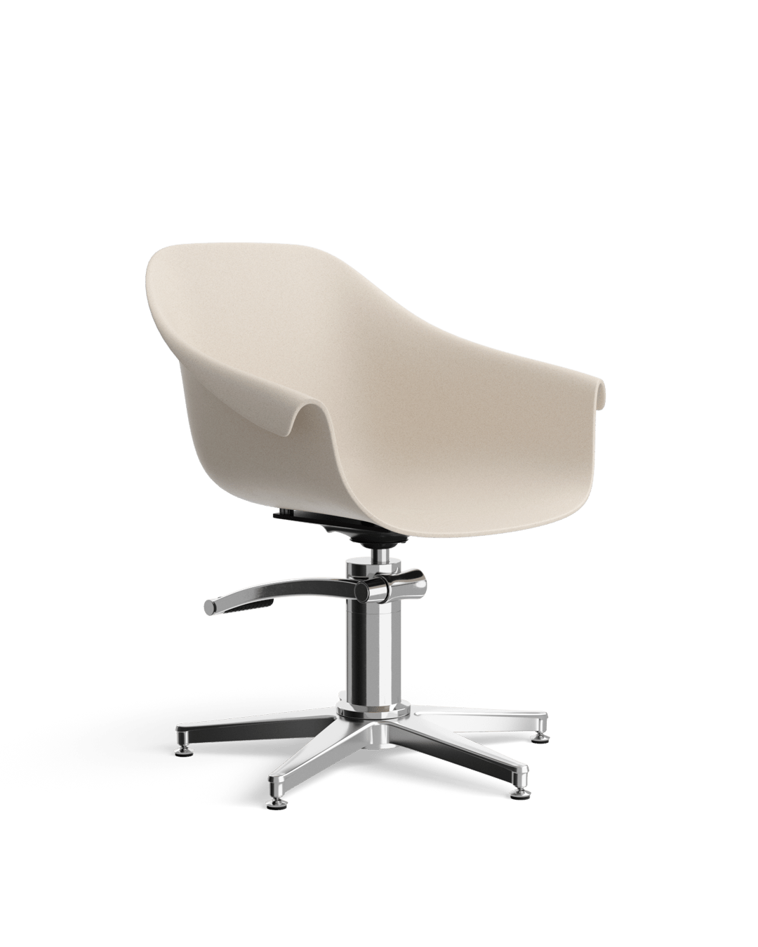 Eco - Beige hairdresser's chair - Chrome cross foot