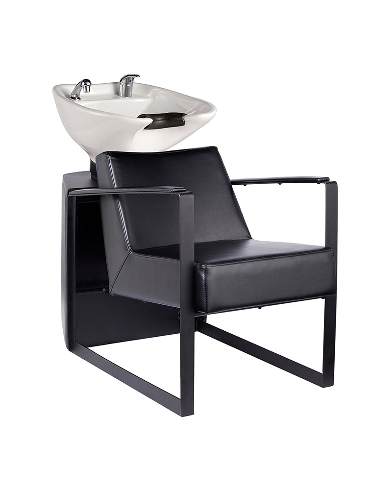 Lambert - Black washing unit - White basin